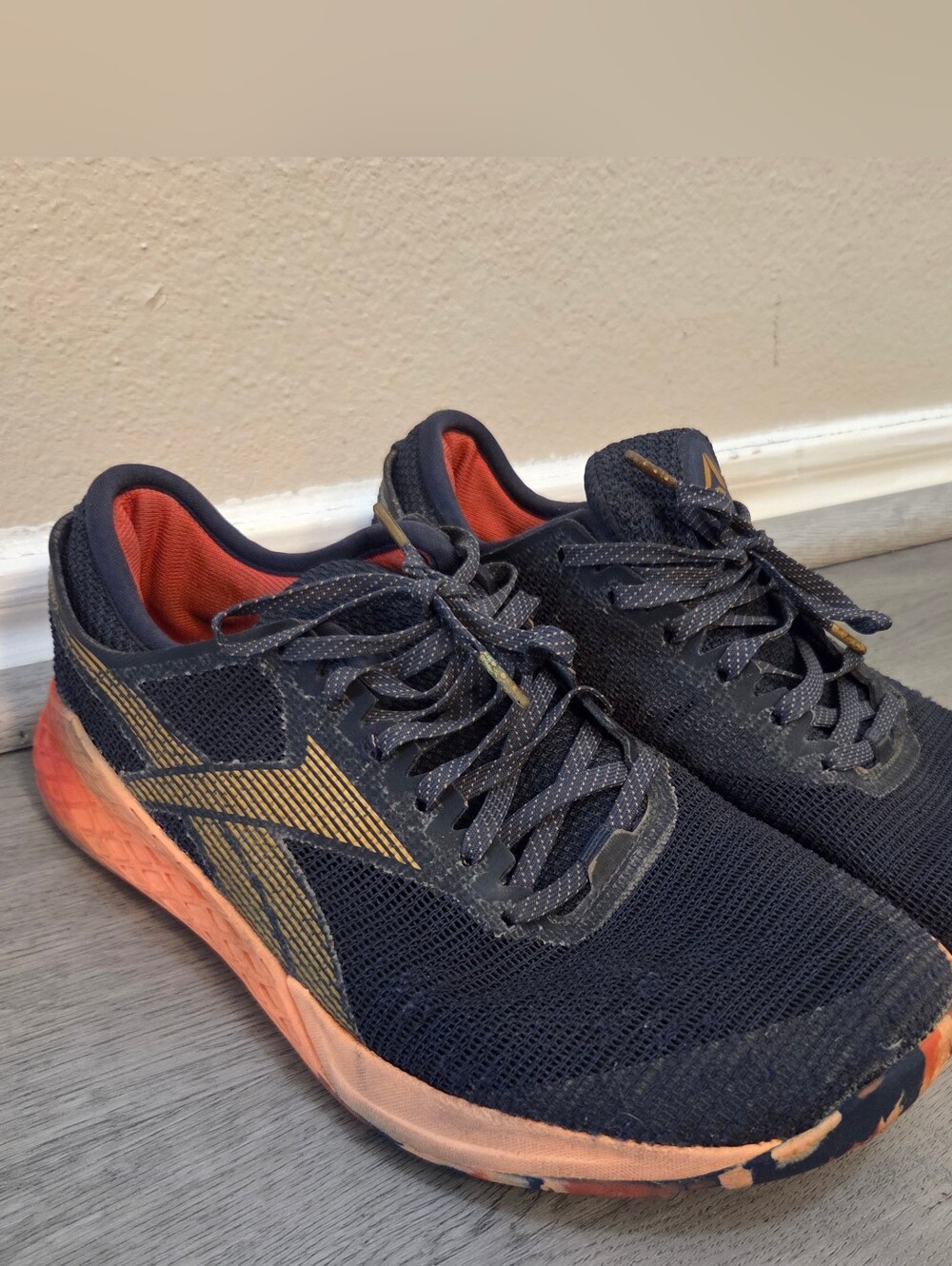 Women's Reebok Nano 9 EG0599 Black/Orange CrossFit Training Shoes Size 9.5